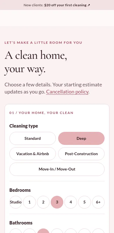 Kat Cleaning LA — Калькулятор на телефоне